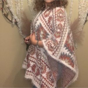 Multicolored poncho